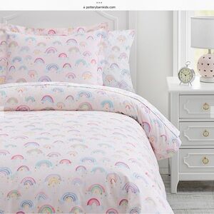 Pottery Barn Kids Rainbow Bedding Set - White and Multicolor